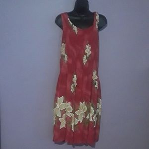 SUMMER DRESS CANDY-APPLE RED FLOWERED